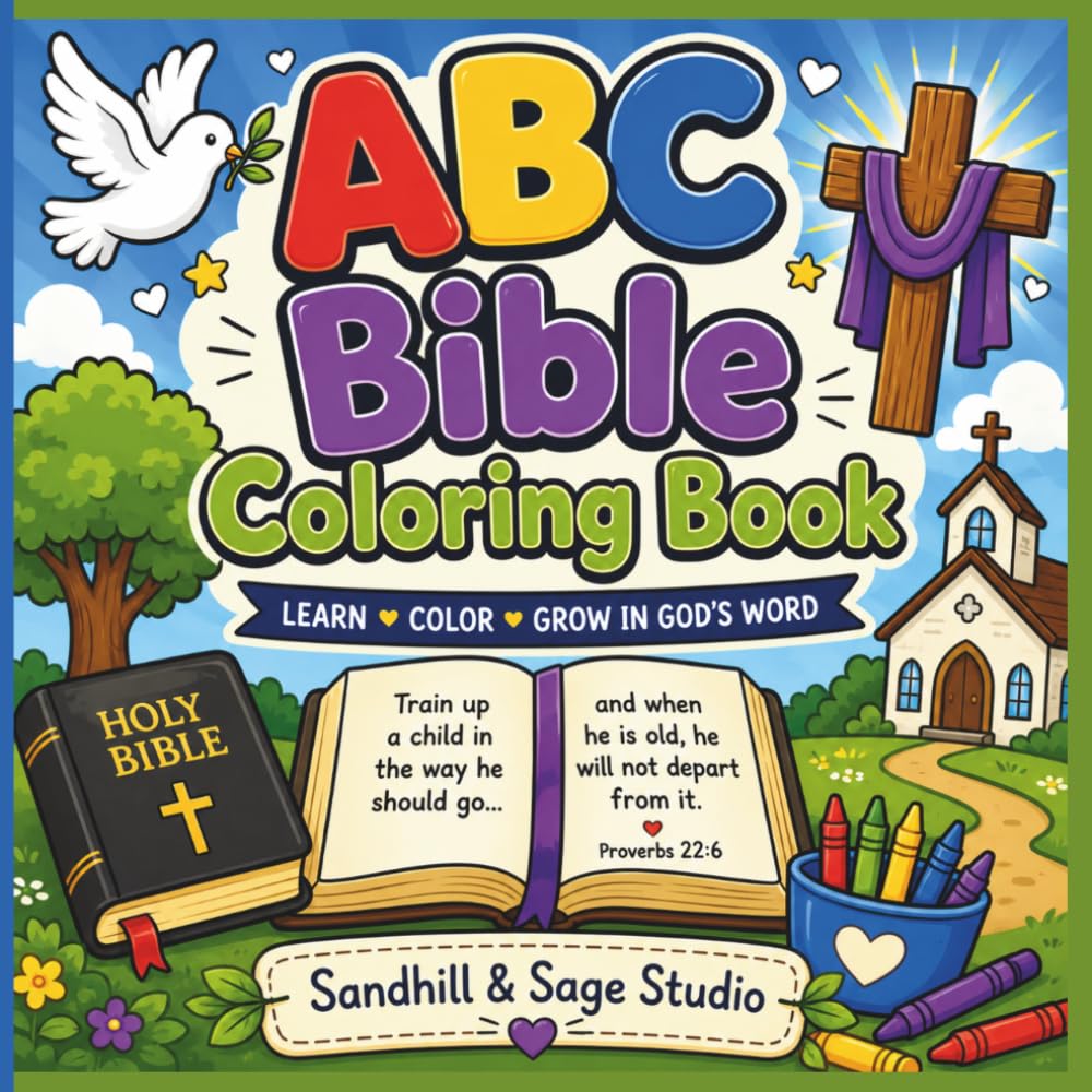 ABC Bible Coloring Book: Learn ABCs Through Bible Words, Bible Verses, and Coloring Fun