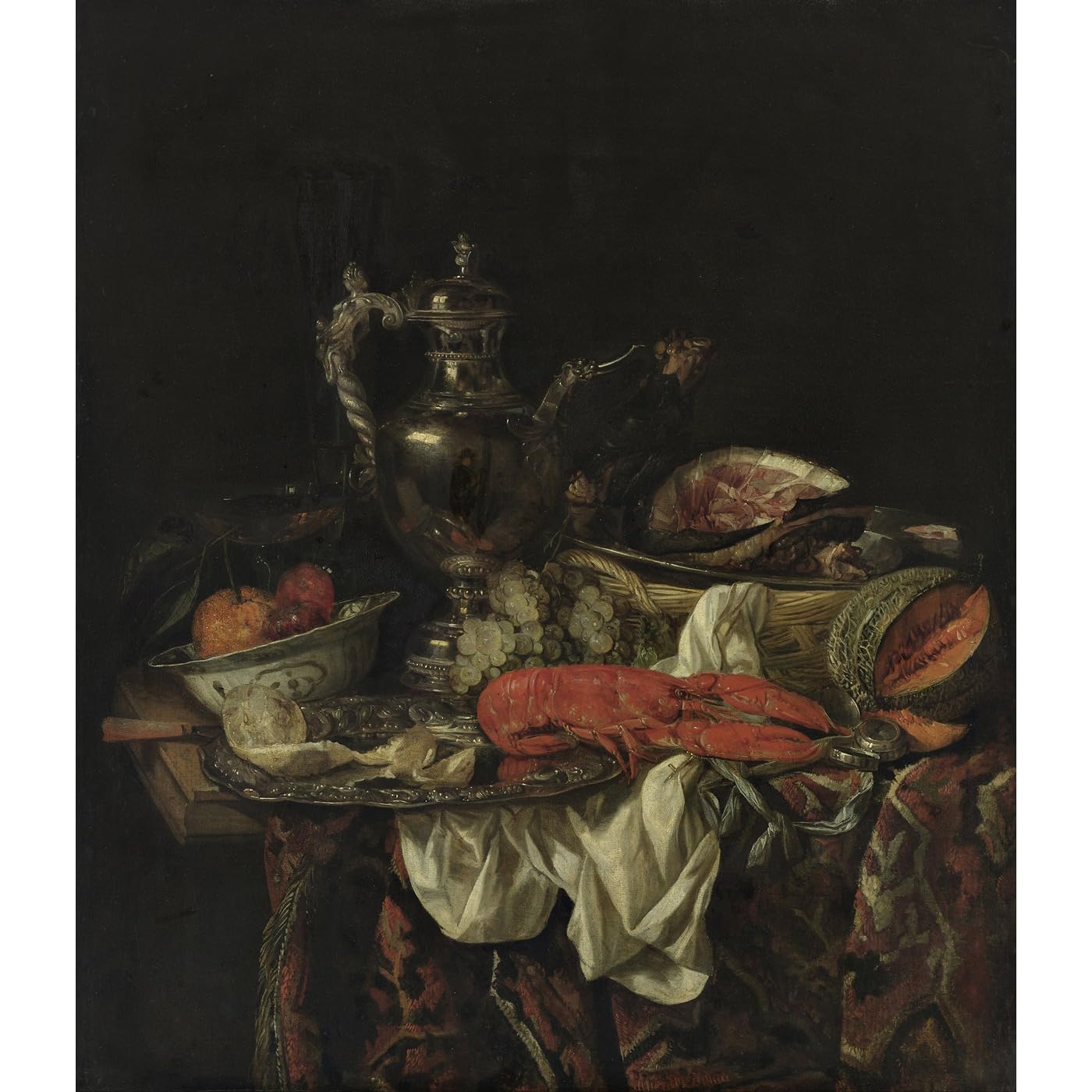 Affiche d'art sans reflets Nature morte avec un pichet argenté roulée - 2