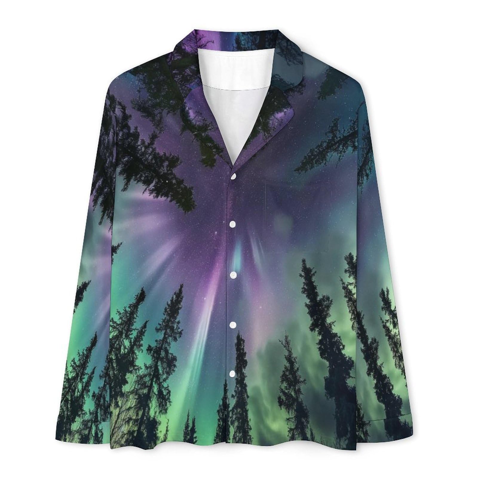 OLEETS Completo Pigiama da Uomo 2 Pezzi - Cielo Notturno Pigiama Invernale Casual Morbido da Notte Completo con Top E Pantaloni A Maniche Lunghe 2 Pezzi Pigiama Largo
