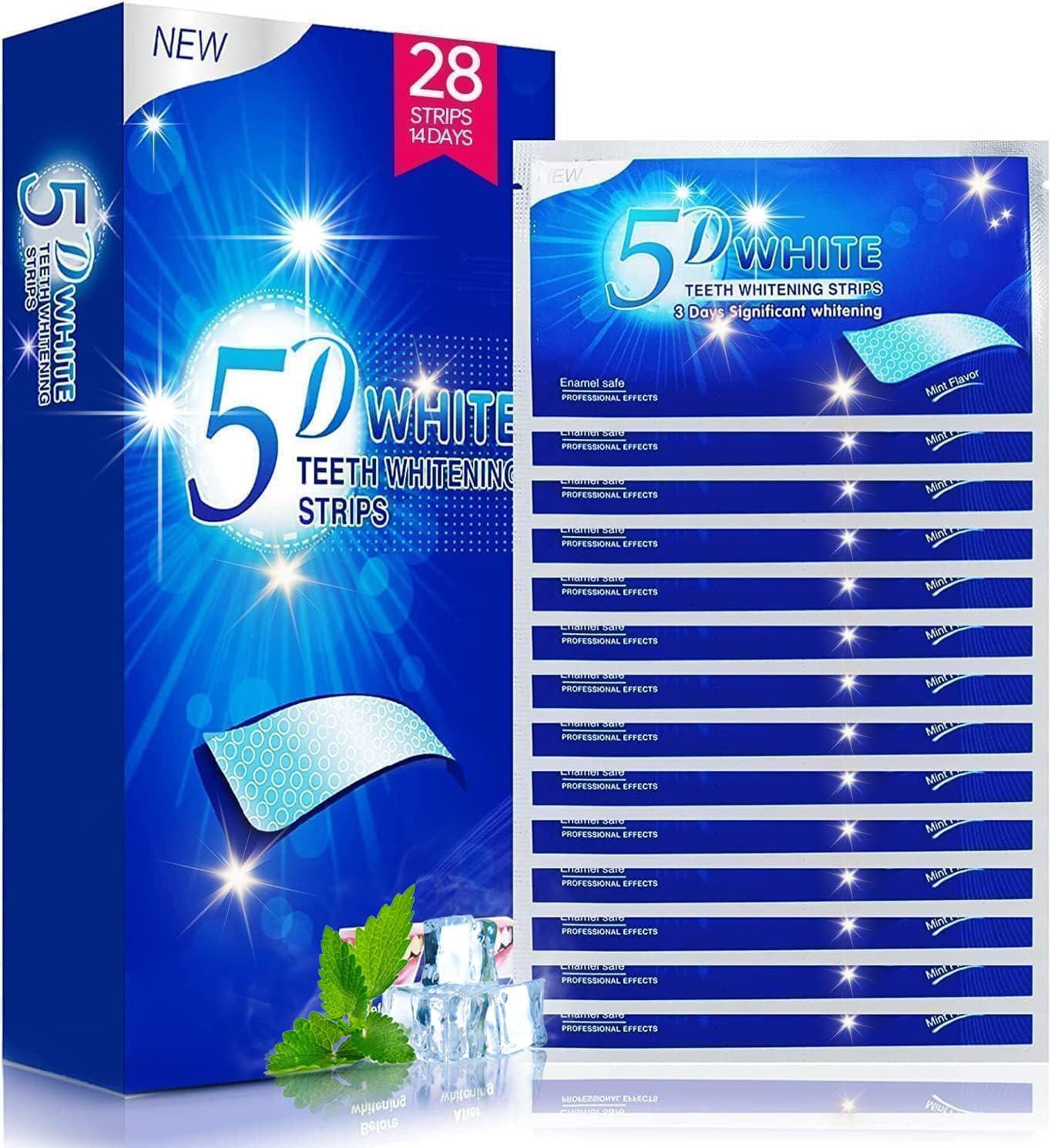 Teeth Whitening Strips, Tooth Whitening Kits: 28 Pcs 14 Packs Enamel Safe White Strips for Removing Smoking Coffee, Teeth Whitener Kits