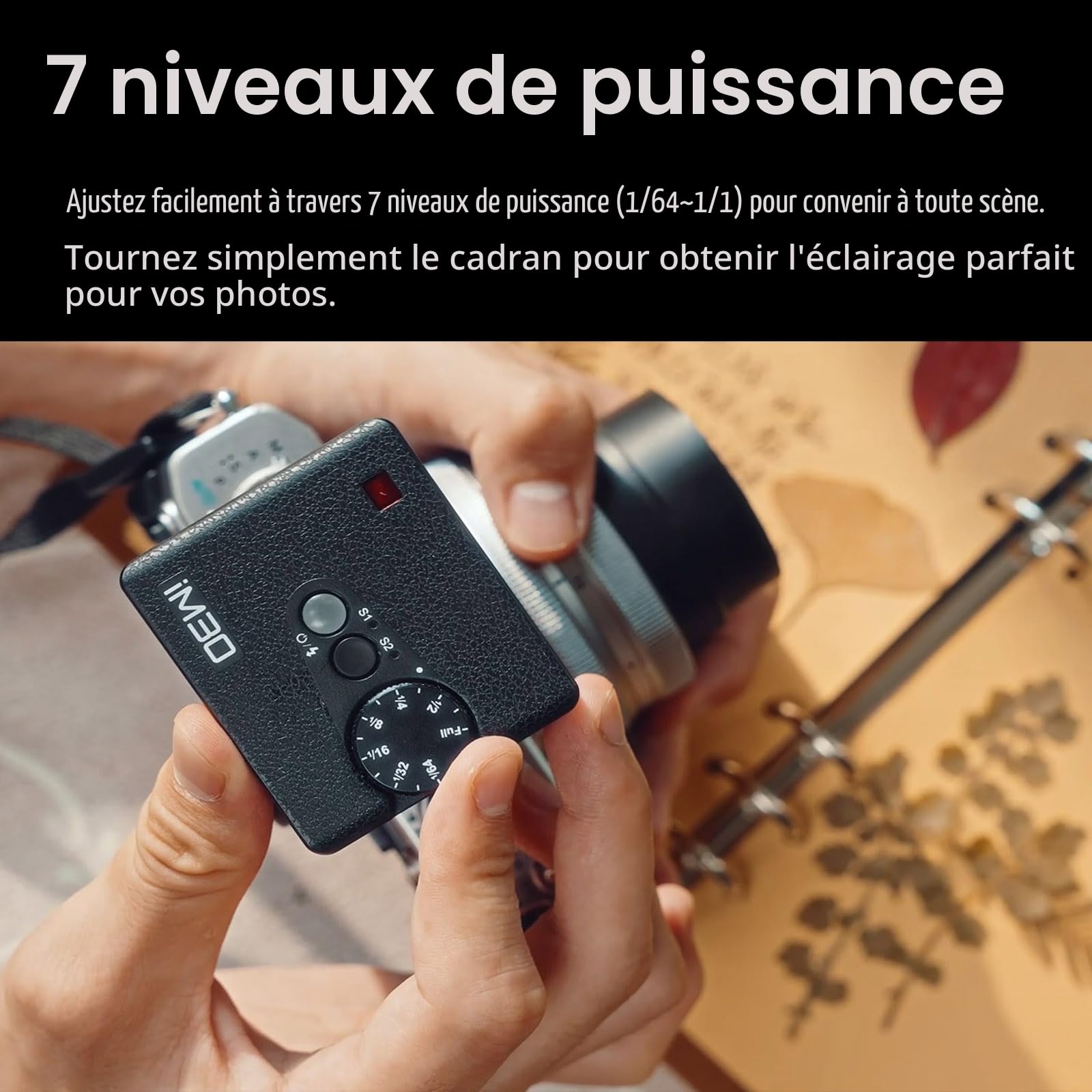 Godox iM30 Mini Flash Speedlite GN15 avec 13 Niveaux de Puissance de Flash, CCT 6500 K ± 200 K avec contrôle Optique S1/S2 pour Appareil Photo Sony, Canon, Nikon, Fuji, Olympus