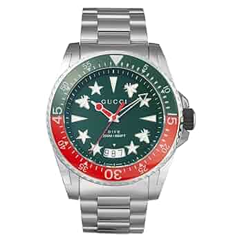 【GUCCI　グッチ　37cm】 Amazon.co.jp: [グッチ] 腕時計 DIVE ダイブ グリーン 文字盤