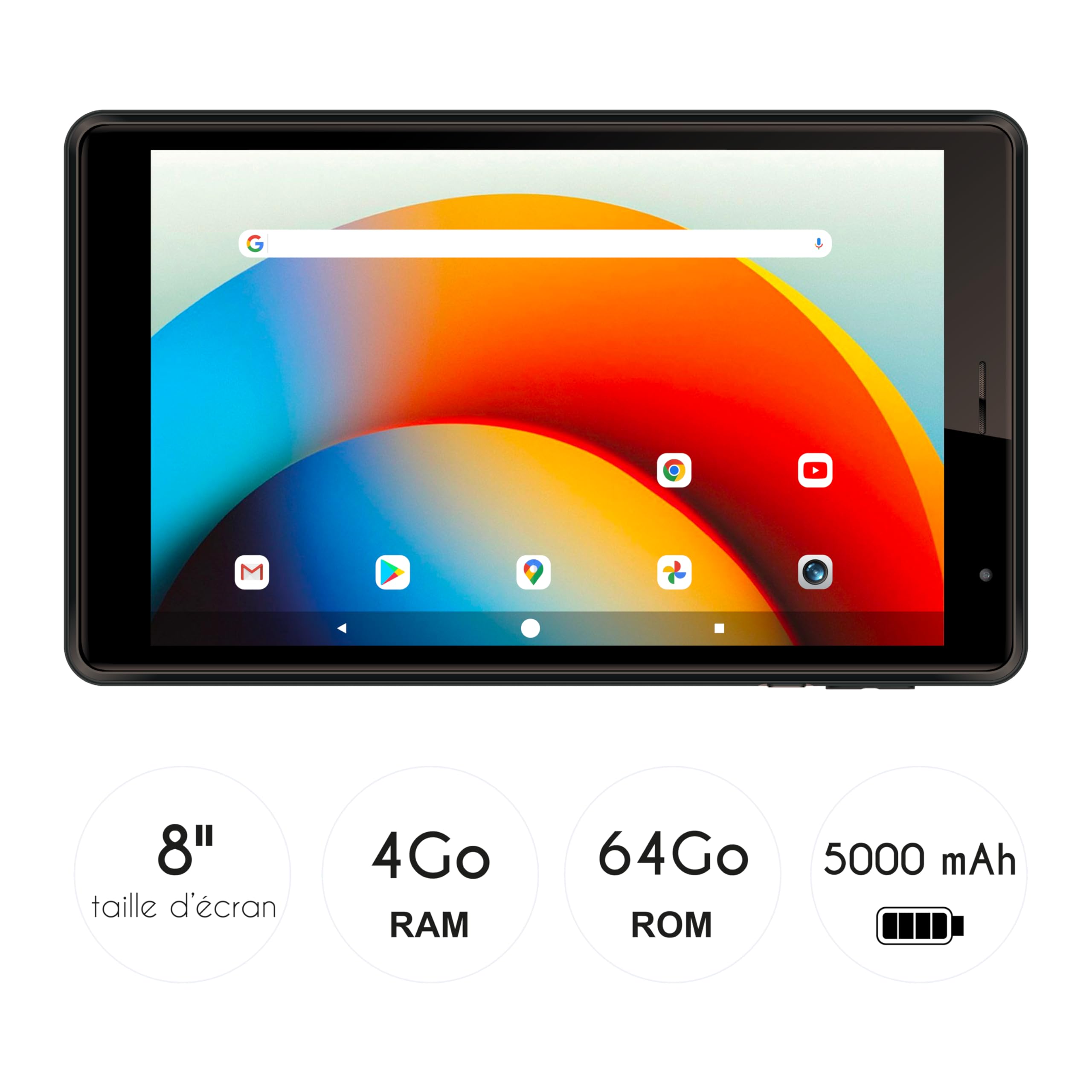 Logicom - Tab 80 - Tablette 8" Android 15 - Octa-Core 1.8Ghz - 64Go