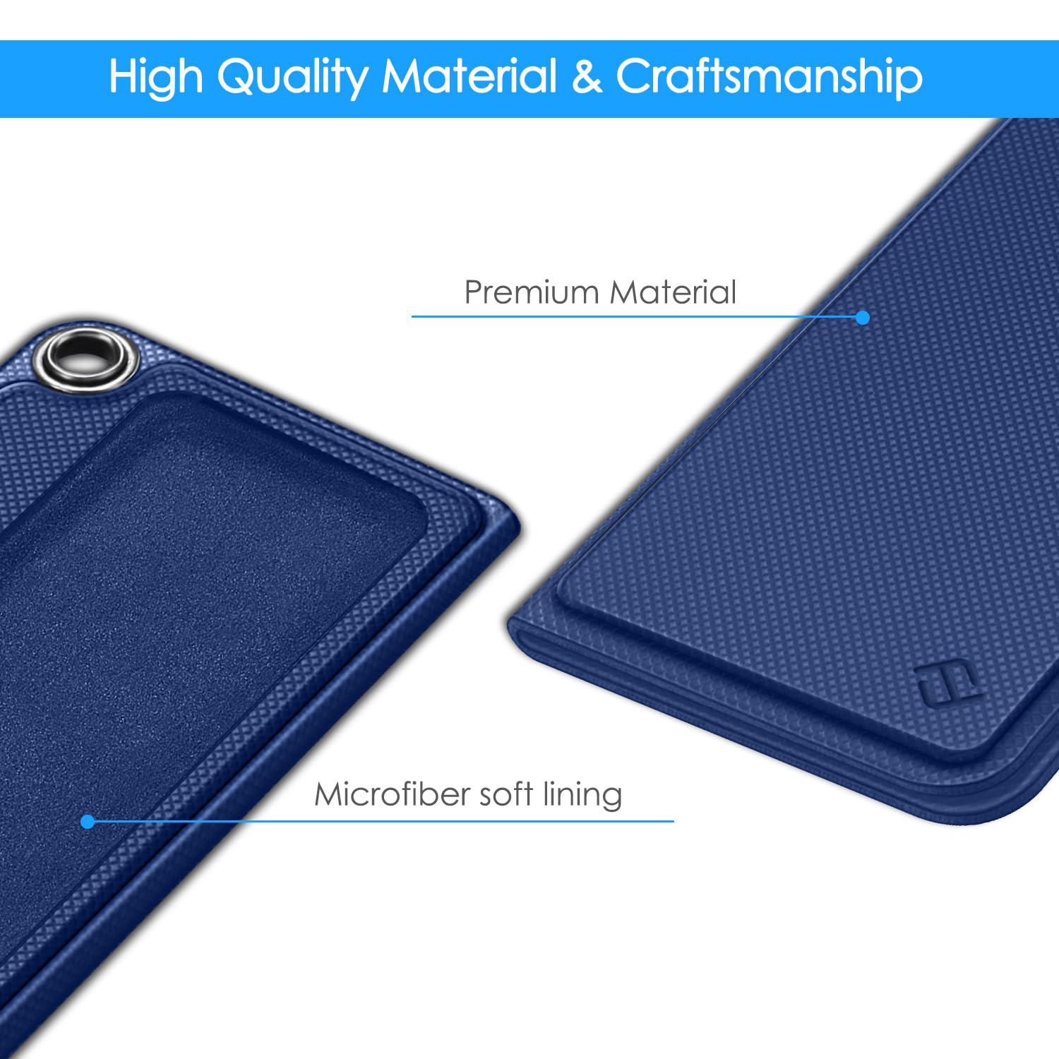 Fintie Protective Case for Alivecor Kardia Mobile, Premium PU Leather Carrying Cover with Magnetic Closure and Key Holder for KardiaMobile EKG Heart Monitor, [Not Fit KardiaMobile 6L], Navy