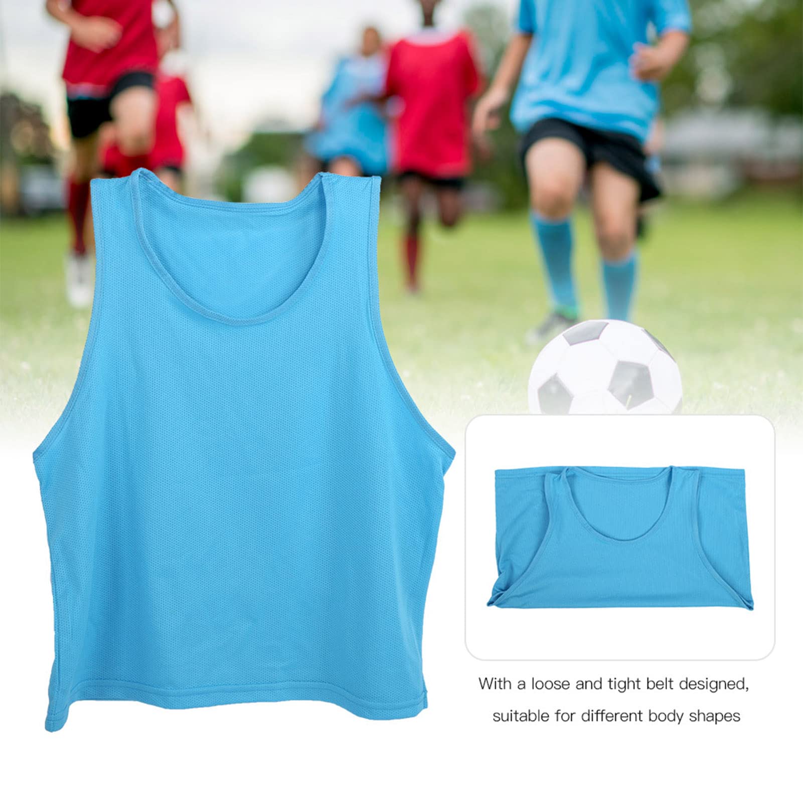 Maglia da Calcio Giovanile, Confezione da 12 Pinnies da Pratica Leggeri Ad Asciugatura Rapida Ad Alta visibilità, Maglia da Basket per Bambini con Rete in Nylon per Basket Calcio Sport