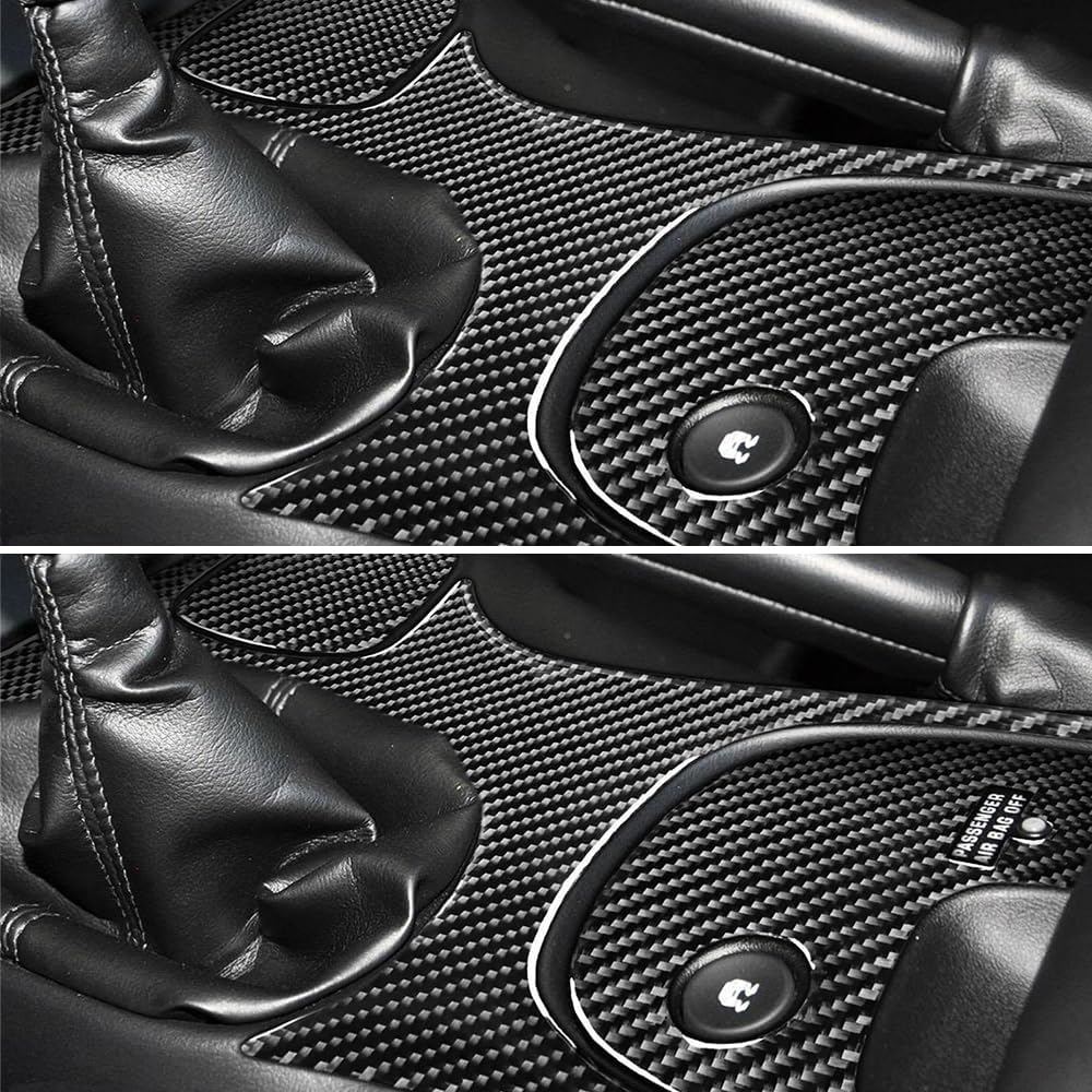 AeroBon C5 Real Carbon Fiber Interior Cover Trim Kit Compatible with 1997-2004 Chevrolet Corvette C5 Coupe and Convertible, Z06 Gear Shift Panel Cover, Center Console Panel Trim Cover Set (4 Pcs)