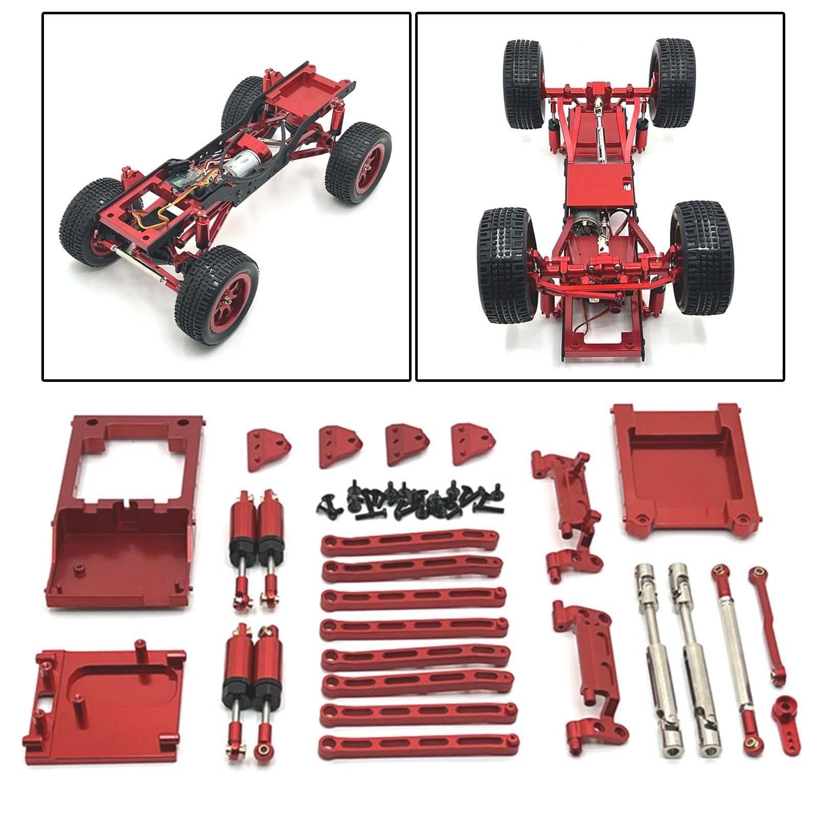 RC Auto Zugstange Set Aus Aluminiumlegierung Metall Stoßdämpfer RC Auto Ersatzteil Tuning Zubehör Passend für MN168 MN78 für Hobbyfahrer Reparatur, Rot