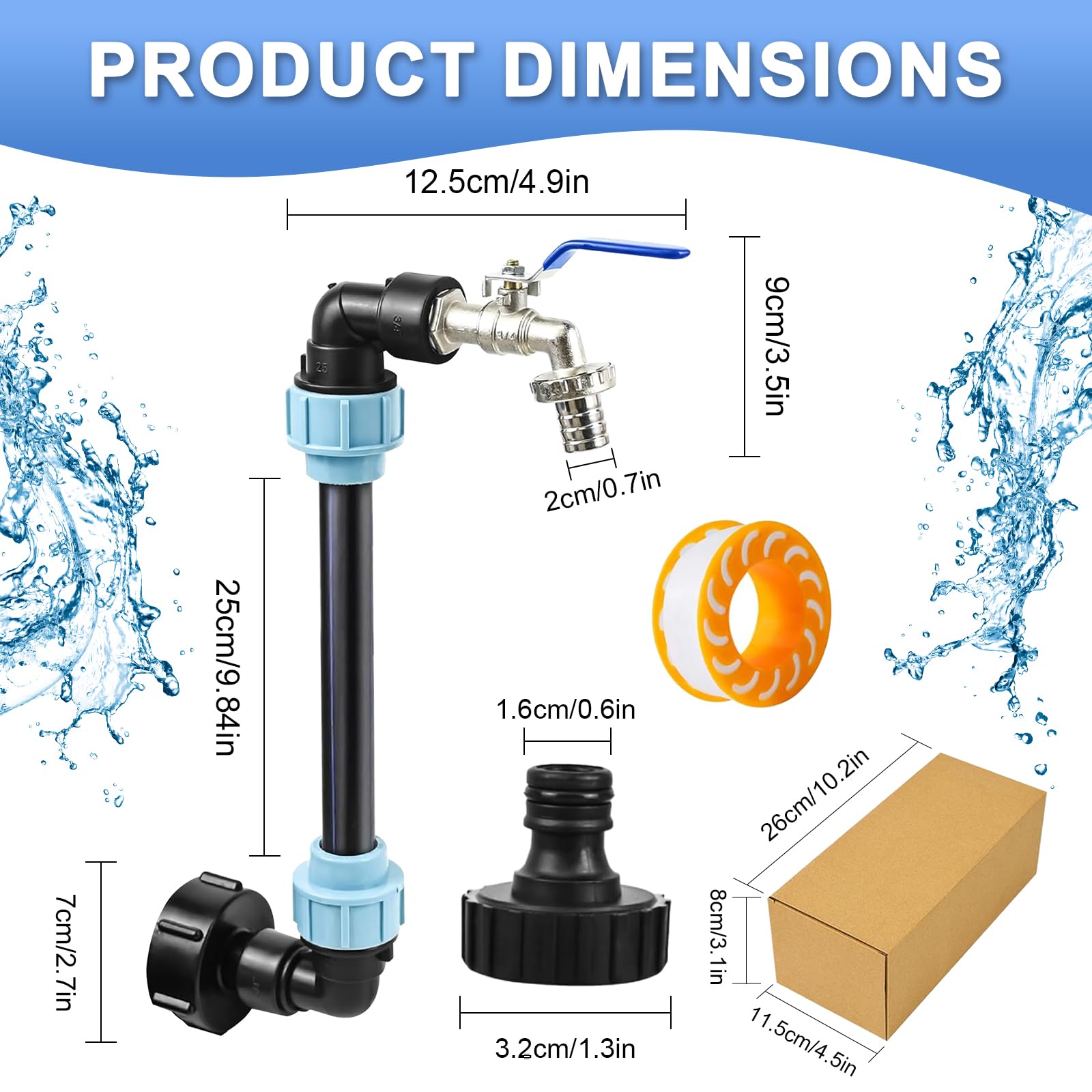 Wylewka do zbiornika IBC z kranem typu łabędzia szyja 3/4" adapter S60x6 z mosiężnym zaworem do 1000L zbiorników na deszczówkę beczek i kontenerów IBC akcesoria IBC