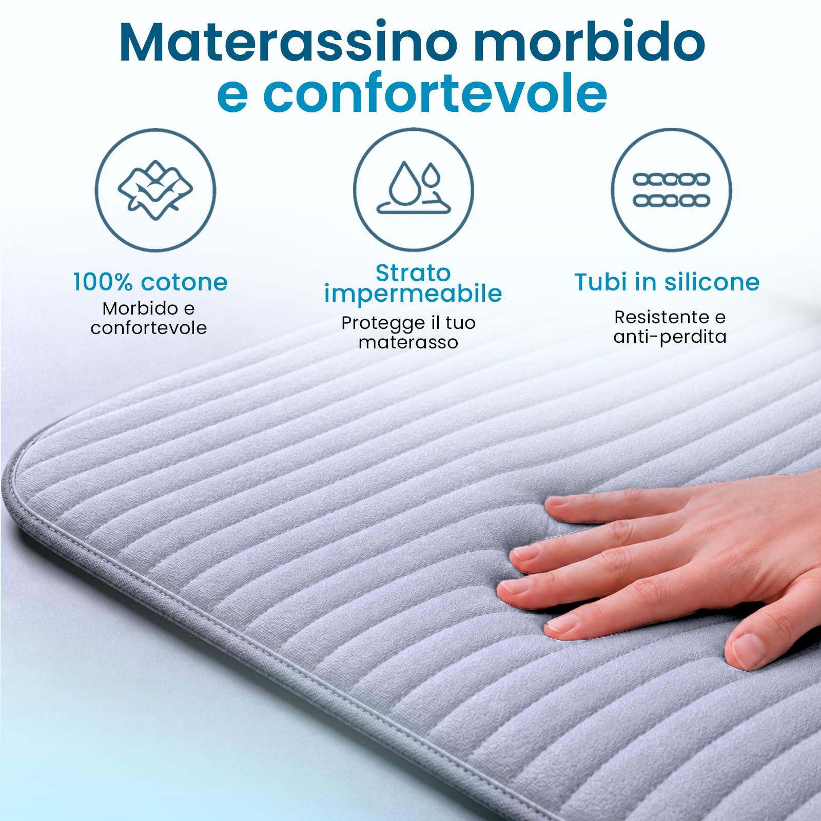 B10 Coprimaterasso Rinfrescante Twin - Sistema di Raffreddamento Letto | Dormi fresco tutta la notte - coprimaterasso rinfrescante 100% cotone, raffredda 4-7°C, 4 velocità e telecomando.