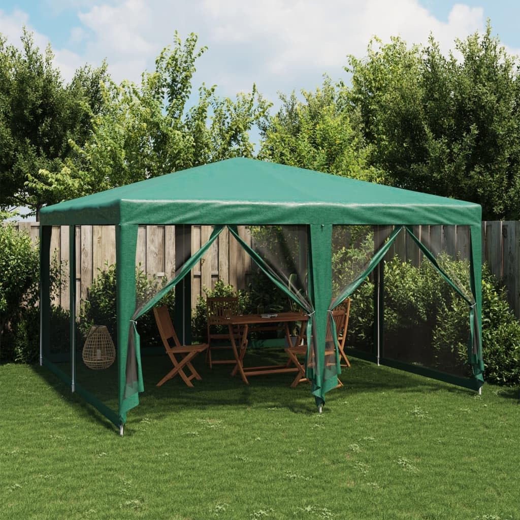 Partyzelt mit 8 Mesh-Wänden & Eisenrahmen, Pavillon mit Wasserdichtes Verdeck & Reißverschlusstür für Grillen Hochzeit, Rot 300 x 898 x 258 cm HDPE