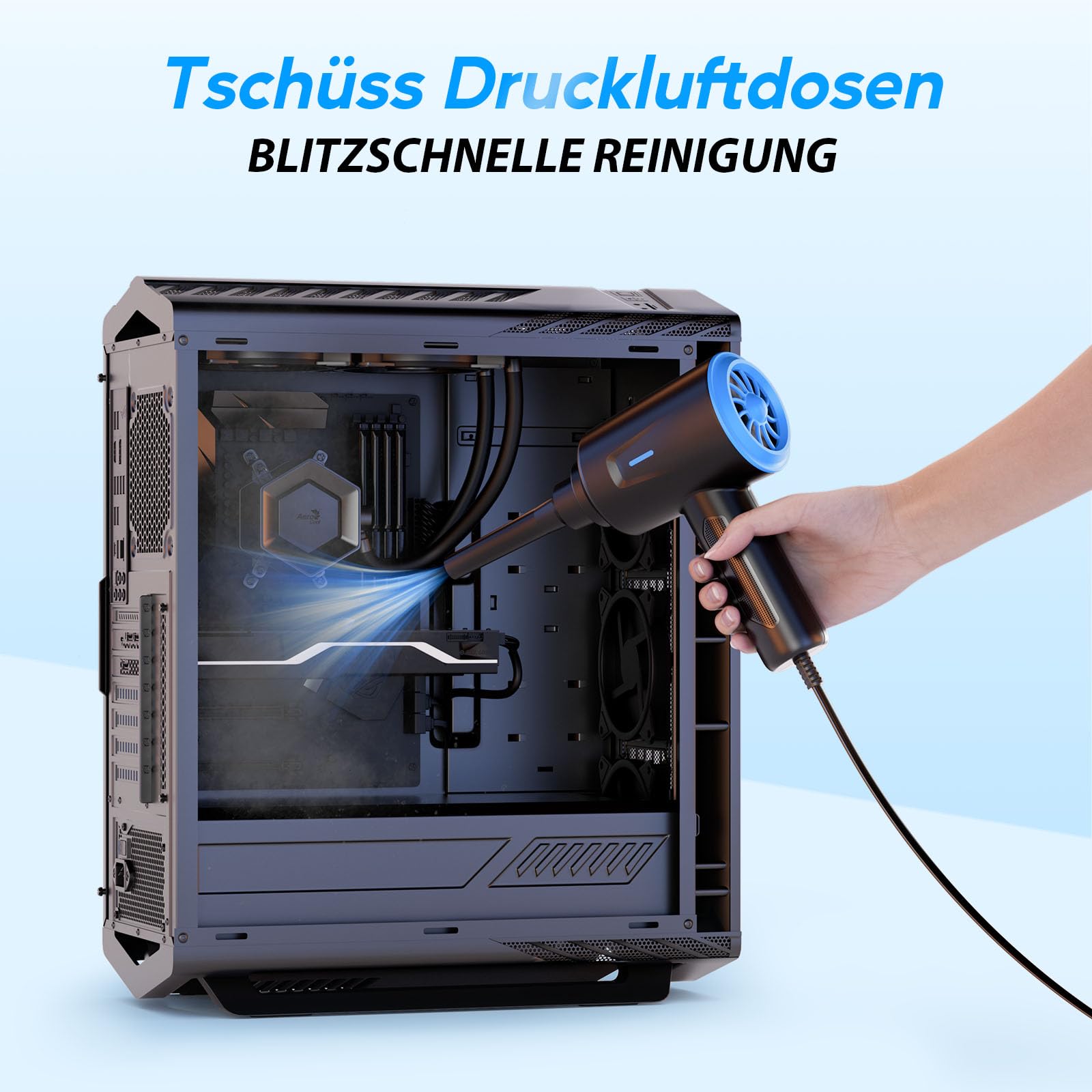 Elektryczna dmuchawa do kurzu, 500 W, sprężone powietrze, zestaw do czyszczenia laptopa, klawiatury, samochodu, sprzętu biurowego