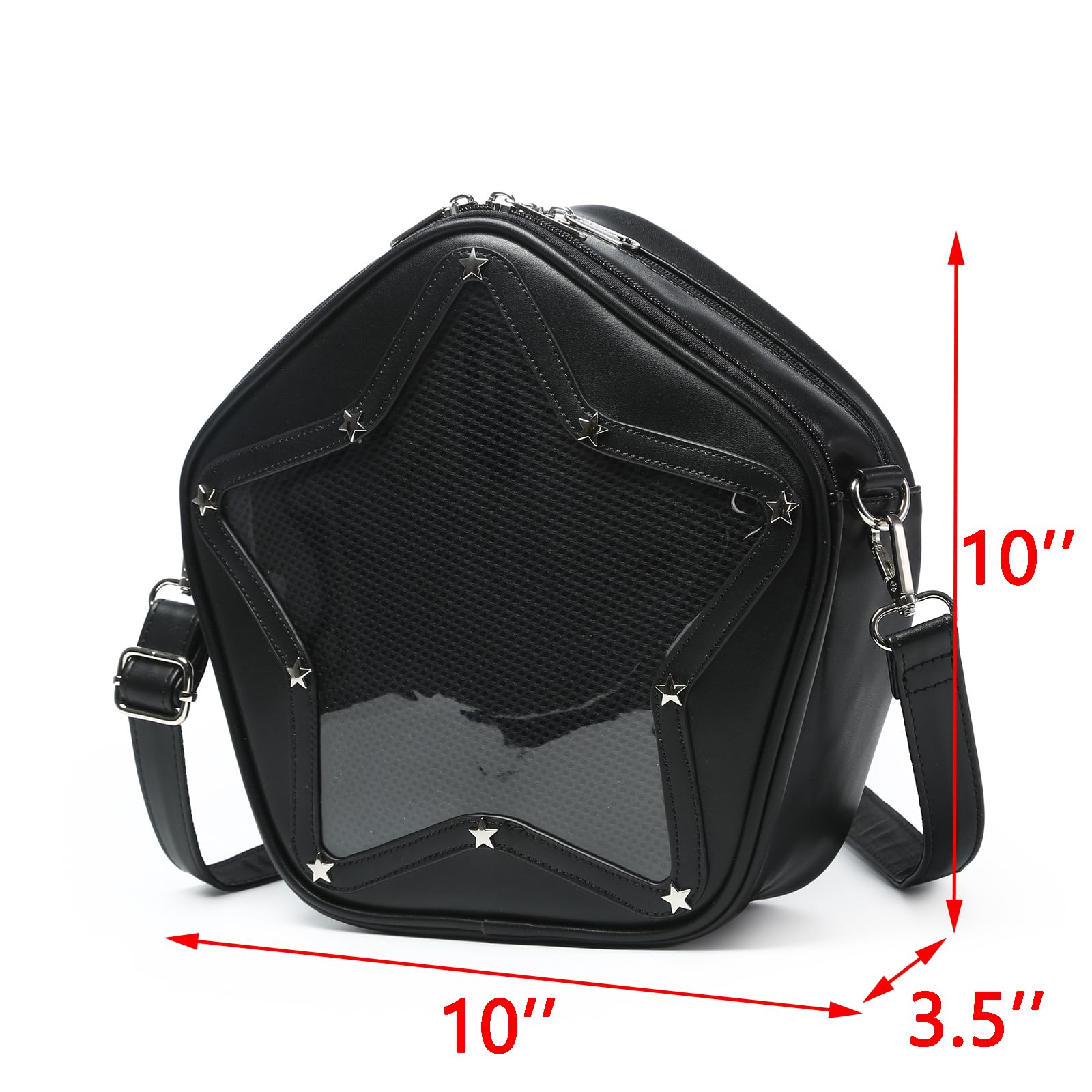 CHERRY SAUCE Kawaii Star PU Leather Ita Bag Y2k Shoulder Crossbody Bag Aesthetic Cute Pin Display