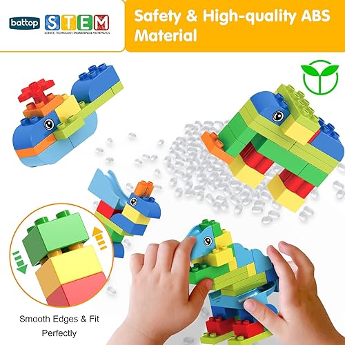 Miniatura 5 de Battop Marble Run bloques de construcción, set de juguetes, pista de carreras para niños-97 piezas