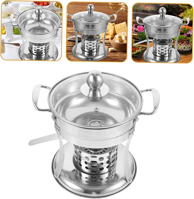 Olla Eléctrica Portátil BESPORTBLE Mini Hot Pot con Estufa Acero Inoxidable miniatura 6