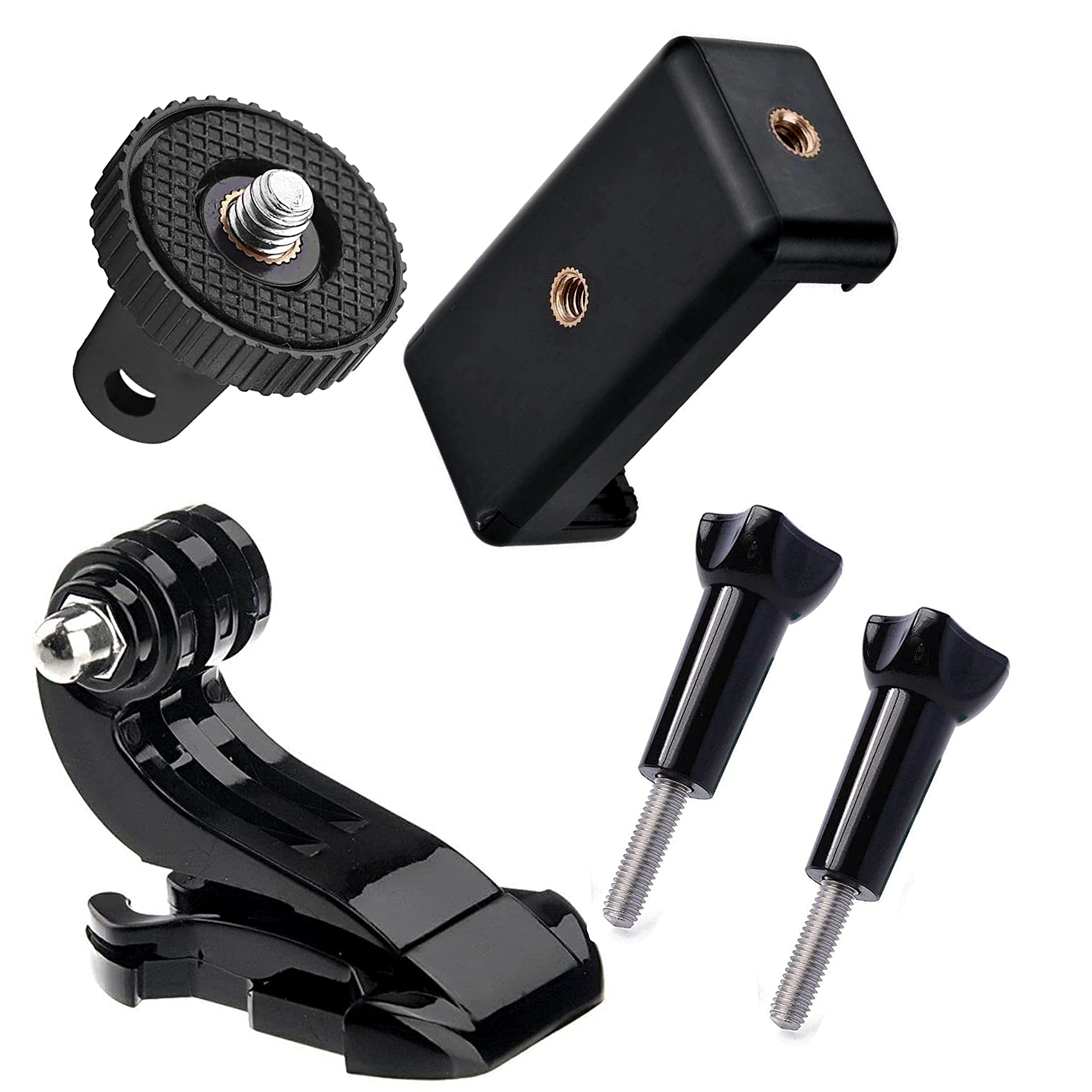 TECHYSPOT® J Hook Buckle Mount, Mobile Holder, Tripod Mount Adapter, 2 Screw Combo Bundle Kit, Compatible for Smartphone and Bike Scooter Helmet (J Hook, Mobile Holder, Tripod Adapter, 2 Screw) (B0BBSMNQ63) Amazon Price History, Amazon Price Tracker