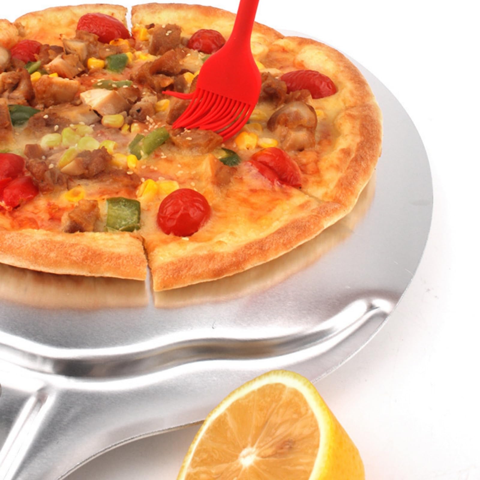 Grande pelle à pizza pliable de 30,5 cm en aluminium avec longue poignée amovible pour la cuisson du pain maison