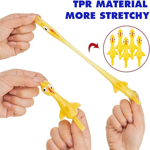 Miniatura 2 de Paquete de 150 adornos para el día de Pascua pollo de goma juguetes de pollo recuerdos de fiesta para adultos juguete elástico de dedos de pollo