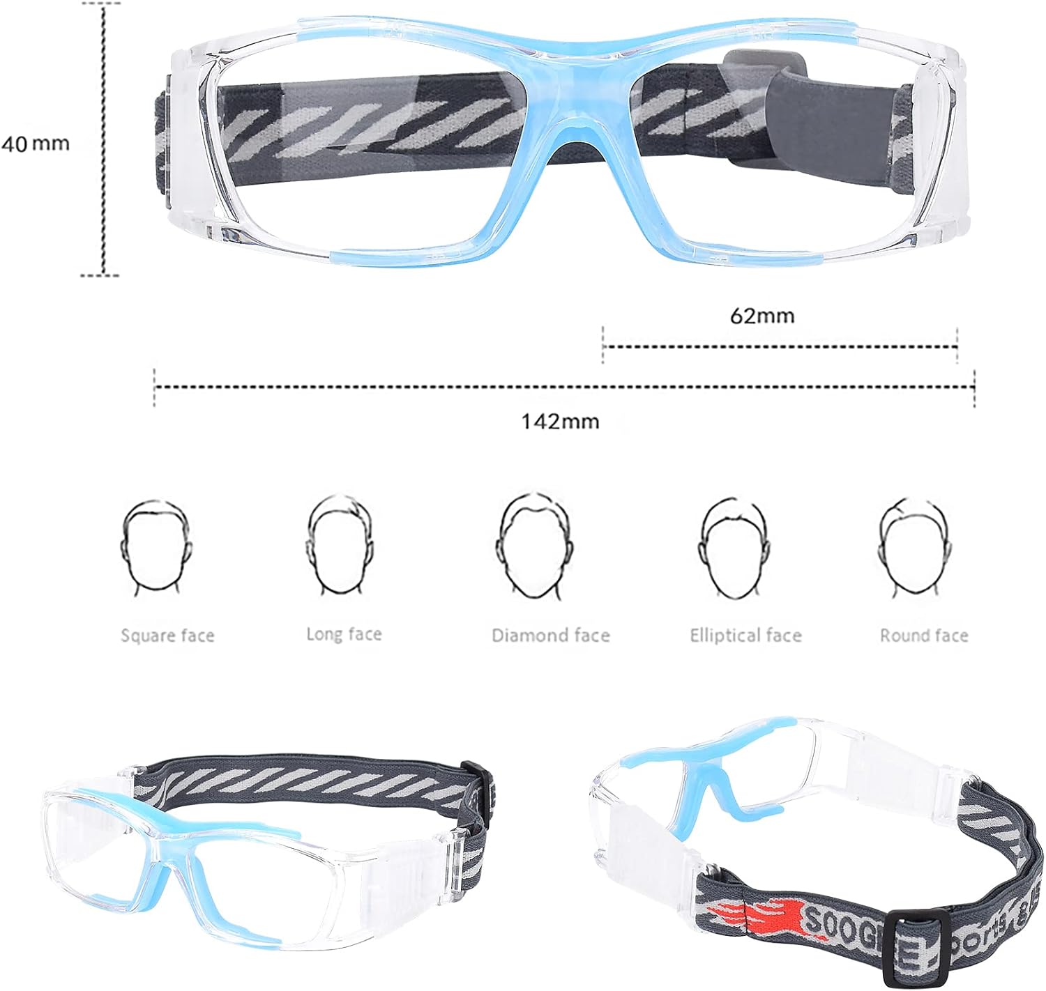 SooGree Basketball Dribbling Glasses Sports Protective Eyewear Goggles for Men Women