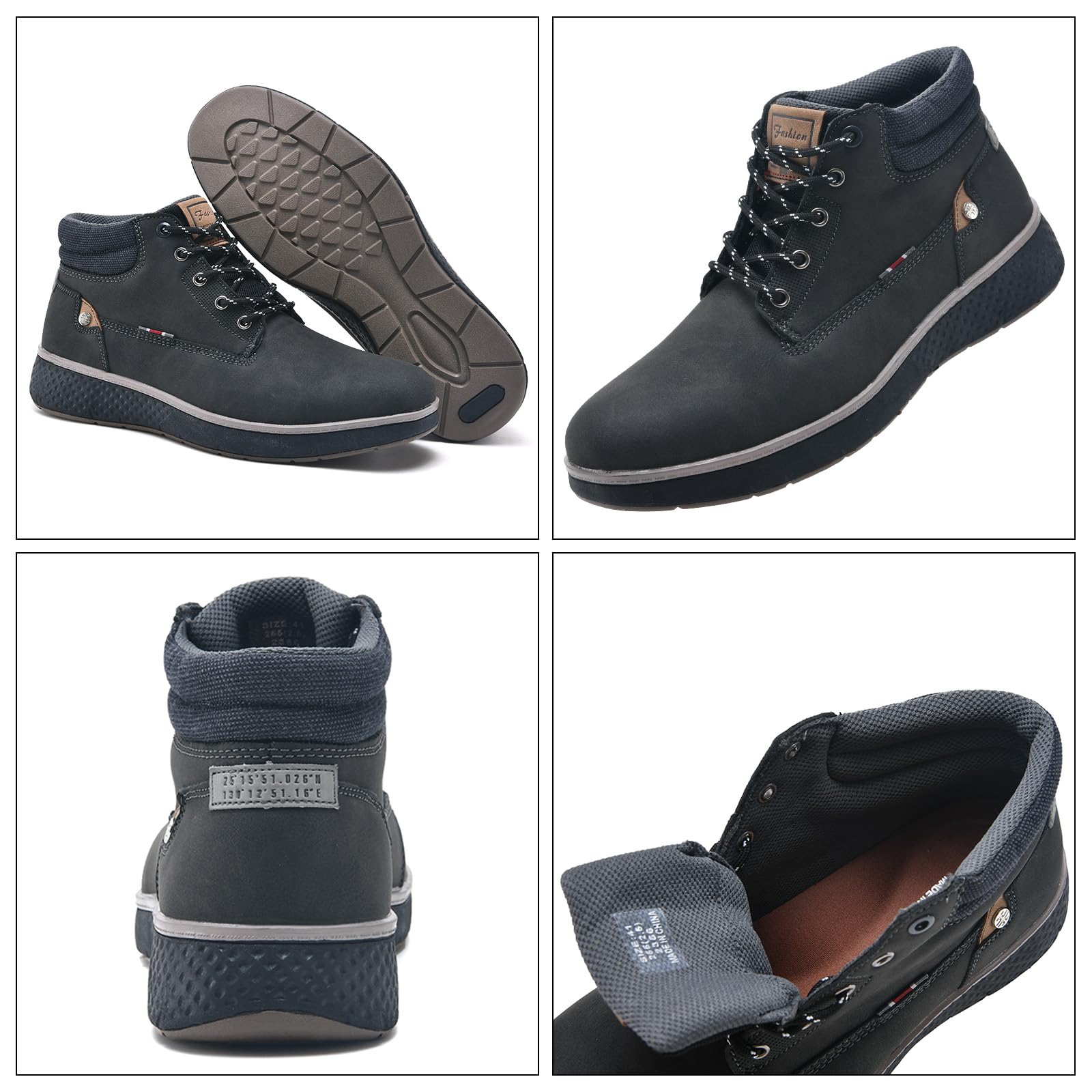 Puxowe Herren Winterschuhe Warme Antirutsch Arbeit Stiefeletten Freizeit Motorrad Schnürstiefel