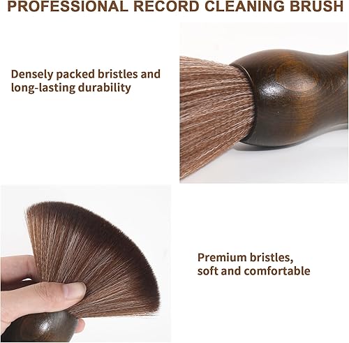 Miniatura 4 de Cepillo de Limpieza de Discos de Vinilo - Cepillo Limpiador de Vinilo Antiestático de Madera - Accesorios para Tocadiscos