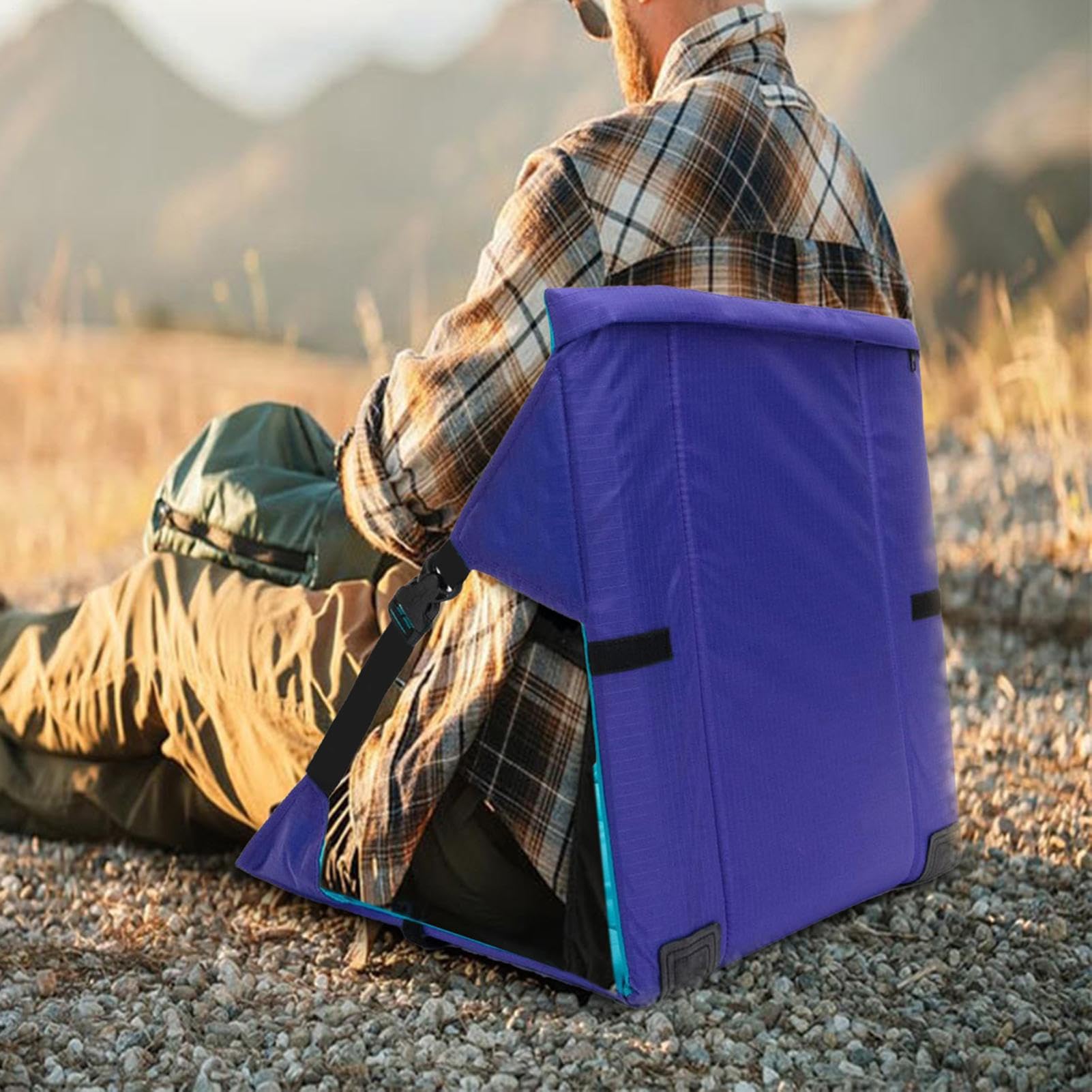 Genérico Siège pour gradins - Coussin pliable de support pour s'asseoir - Chaise portable pour stade plage, camping, gazon, pique-nique, voyage en plein air