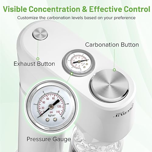 Miniatura 4 de Máquina de transmisión de refrescos, máquina de agua con gas y agua carbonatada, compatible con cilindros de CO2 de 60 l (no incluidos)