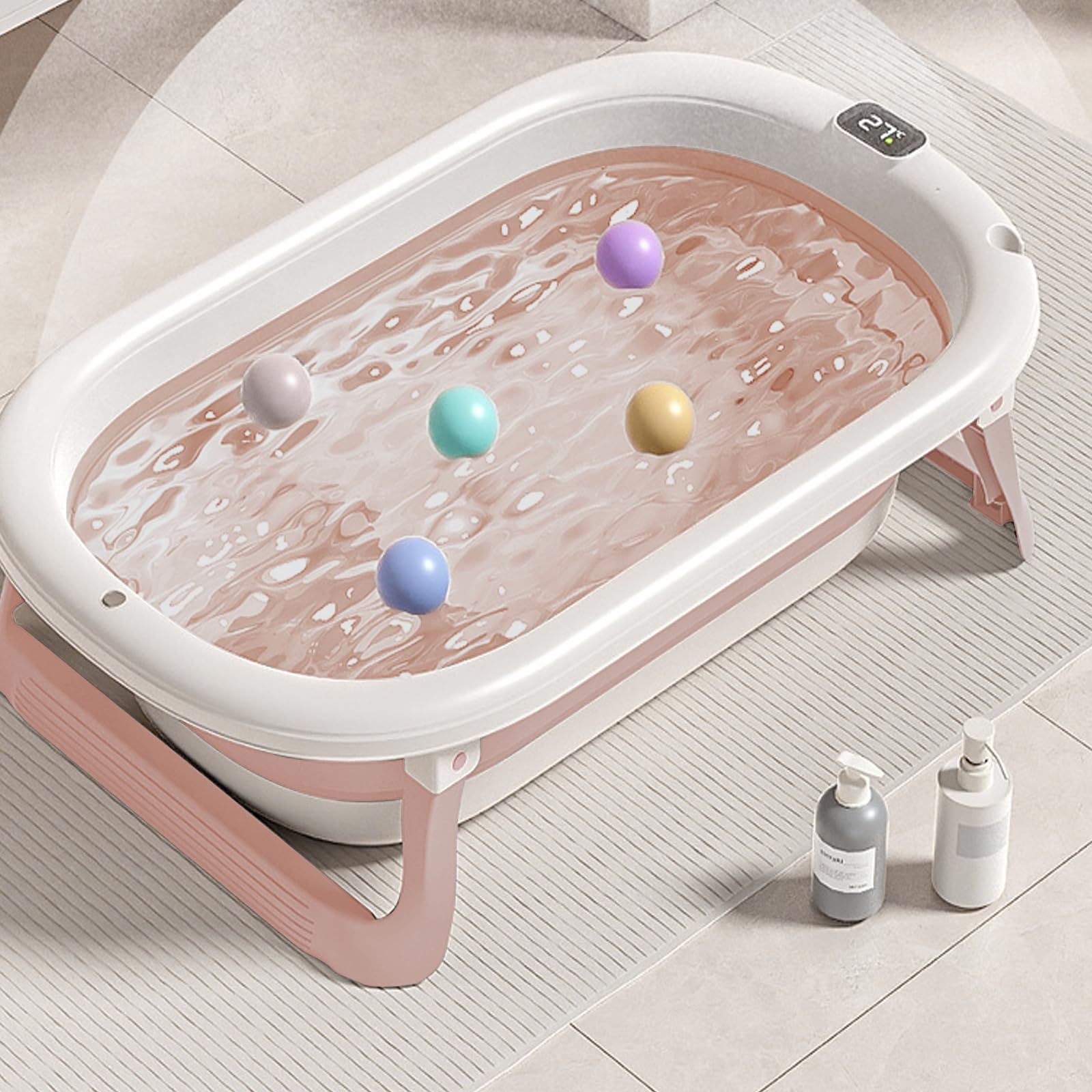 Baignoire Bébé Pliable avec Thermomètre 0-36 Mois