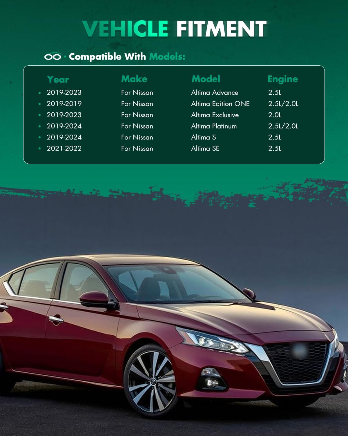 SCITOO Spoiler Wing Fits for 2019-2021 for Nissan Altima Glossy Black V Style Rear Trunk Spoiler Wing