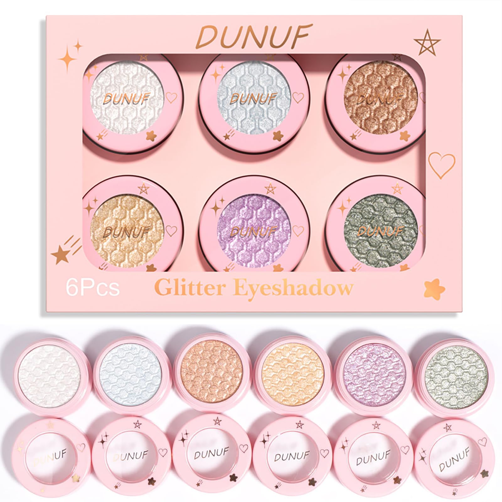 Paleta de Sombras de Ojos, 6 Color Paleta de Sombra de Ojos Maquillaje Set, Impermeables de Larga Duración, Cosmética Set Maquillaje