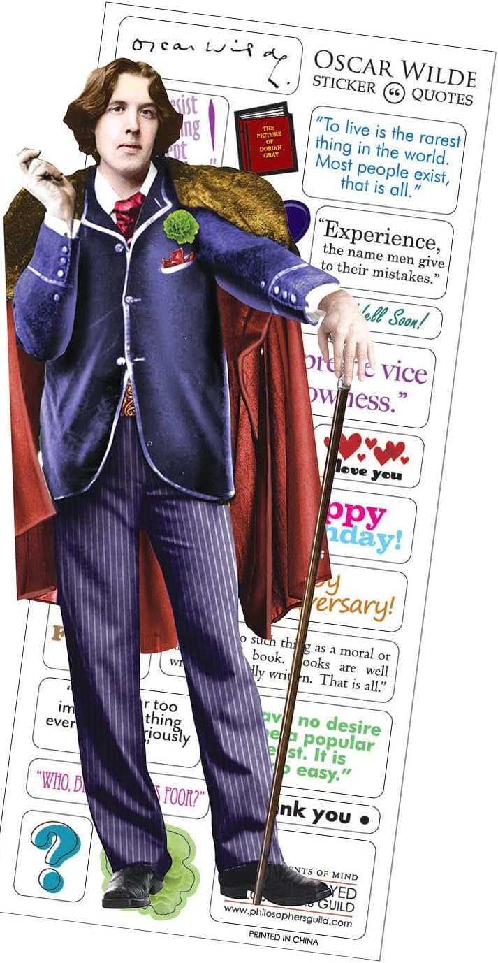 Oscar Wilde Quotable Notable - Greeting Card and Sticker Sheet - Envelope Included