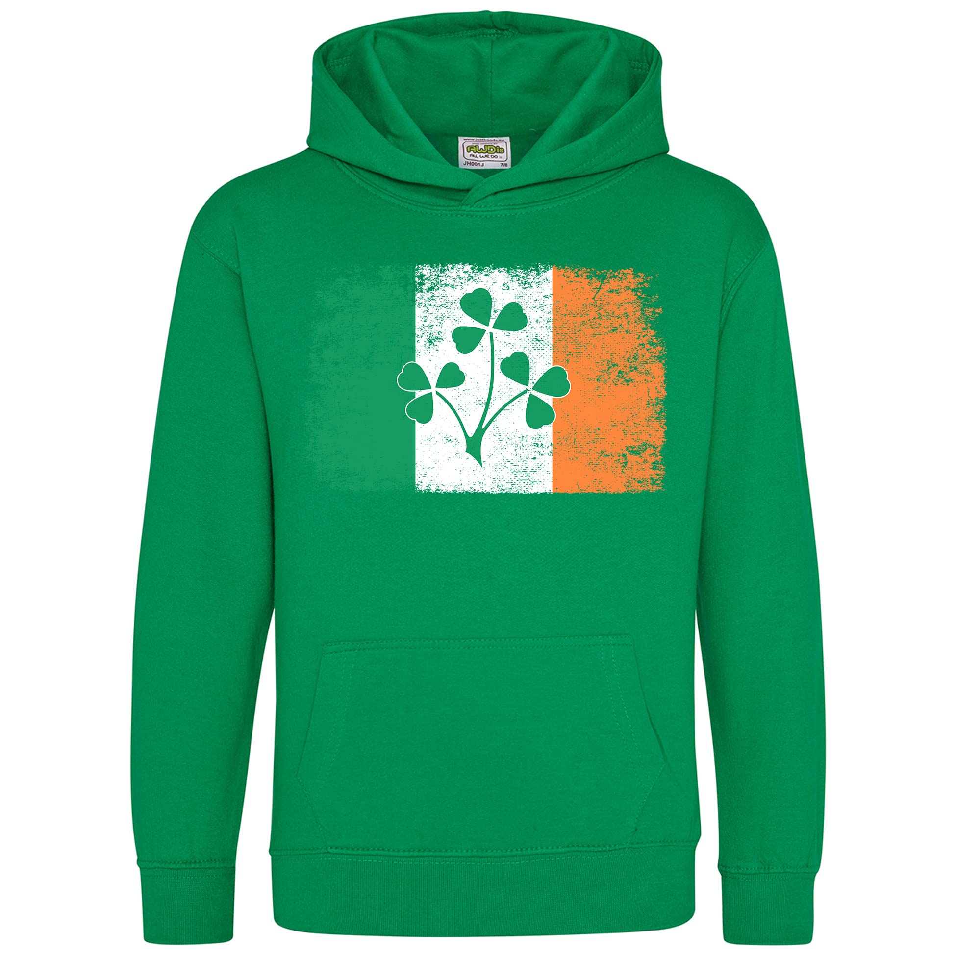 Purple Print HouseIreland Flag Rugby Shamrock Hoodie Kids Retro Irish Nations Football Supporter Boys Girls