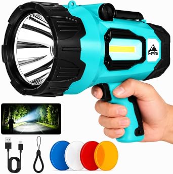 Rechargeable Spotlight Flashlight, 2,000,000 Lumens Super Bright LED