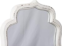 Vista 8 de Vintage Small Scalloped Wall Mirror Decorative 16" x 12", Hanging Rustic Distressed White Bathroom Mirrors for Vanity, Farmhouse Wood Quatrefoil