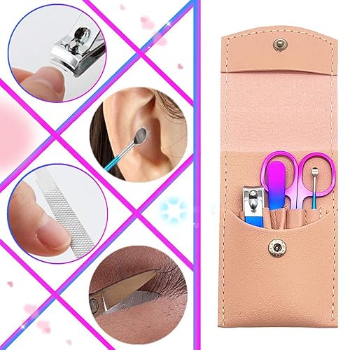 Miniatura 3 de Juego de manicura, kit profesional de cortaúñas para mujer, 4 piezas, herramientas de cuidado de cortador de uñas de acero inoxidable, kits de aseo