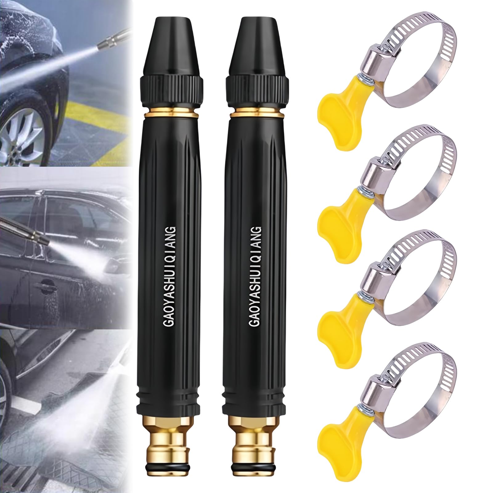 Home High-Pressure Car Wash Water Gun With Booster Nozzle,2026 Upgraded Home High-Pressure Car Wash Water Gun,Adjustable Spray Patterns,For Watering Plants, Vegetables, and Car Washing (2PCS)