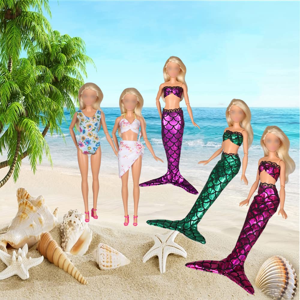 MERMAID ビキニセット Amazon | Tanosy 人形用マーメイド水着 5点セット 夏用ビキニ 水着