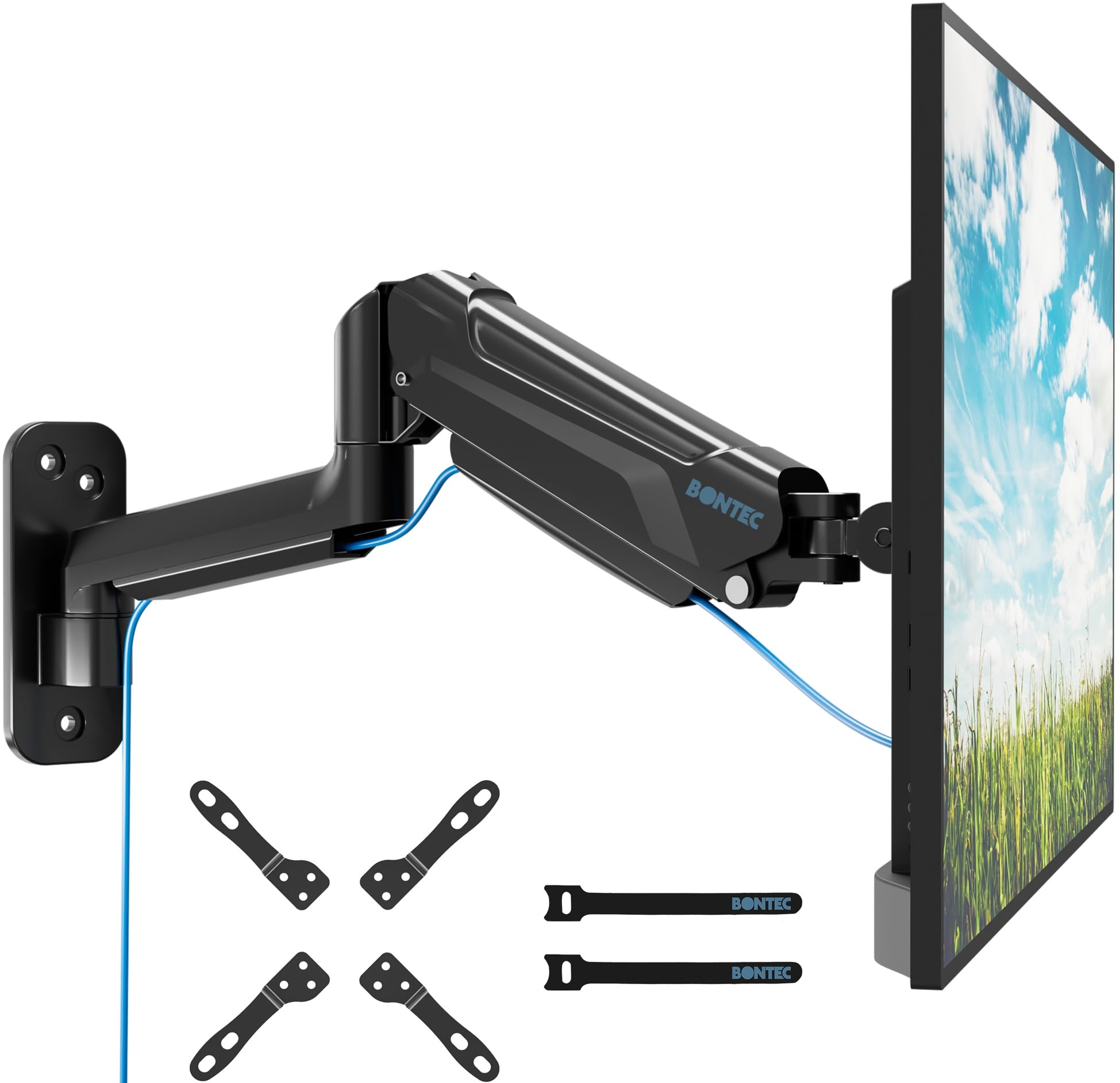 Photo 1 of ***MISSING HARDWARE***
BONTEC Monitor Wall Mount Arm, VESA Gas Spring Height Adjustable, for 13-42 Inch Screens, Max 19.8lbs, Swivel, Tilt, Space-Saving Desk Mount, Easy Installation, Single Arm TV Mount, Max VESA 200x200