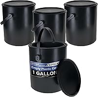 Master Elite 1 Gallon Plastic Paint Buckets, Pack of 4 | Triple Lock Airtight Lids, Rust-Proof, Dent-Proof Storage Cans by MasterAirbrush