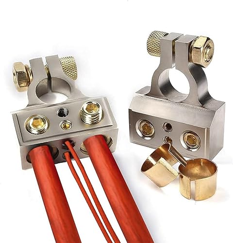 Miniatura 8 de Conectores de terminal de batería, conectores de terminal de batería de calibre 024810 con cuñas espaciadoras para automóvil, camión, barco,