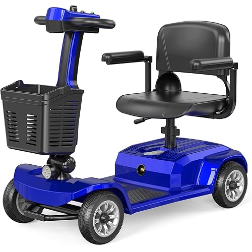 Heavy Duty Mobility Scooter for Seniors, Red,420 lbs Capacity -12.4 Miles Range 4 Wheel Electric Scooter with Seat, 20° Hill Climb, 300W Motor, Easy to Operate and Foldable