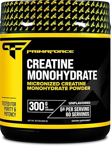 Primaforce Monohidrato de creatina en polvo, 10.58 oz, micronizado, sin gluten, sin OMG
