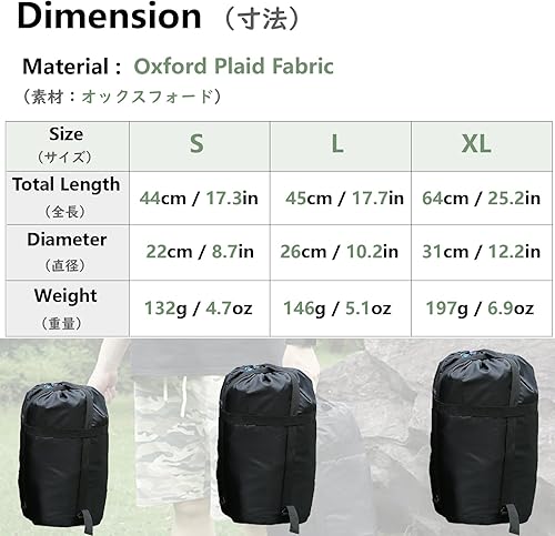 Miniatura 2 de JEELAD Saco de compresión de nailon ultraligero saco de dormir de compresión, equipo de ahorro de espacio para campamento, senderismo, mochileros,