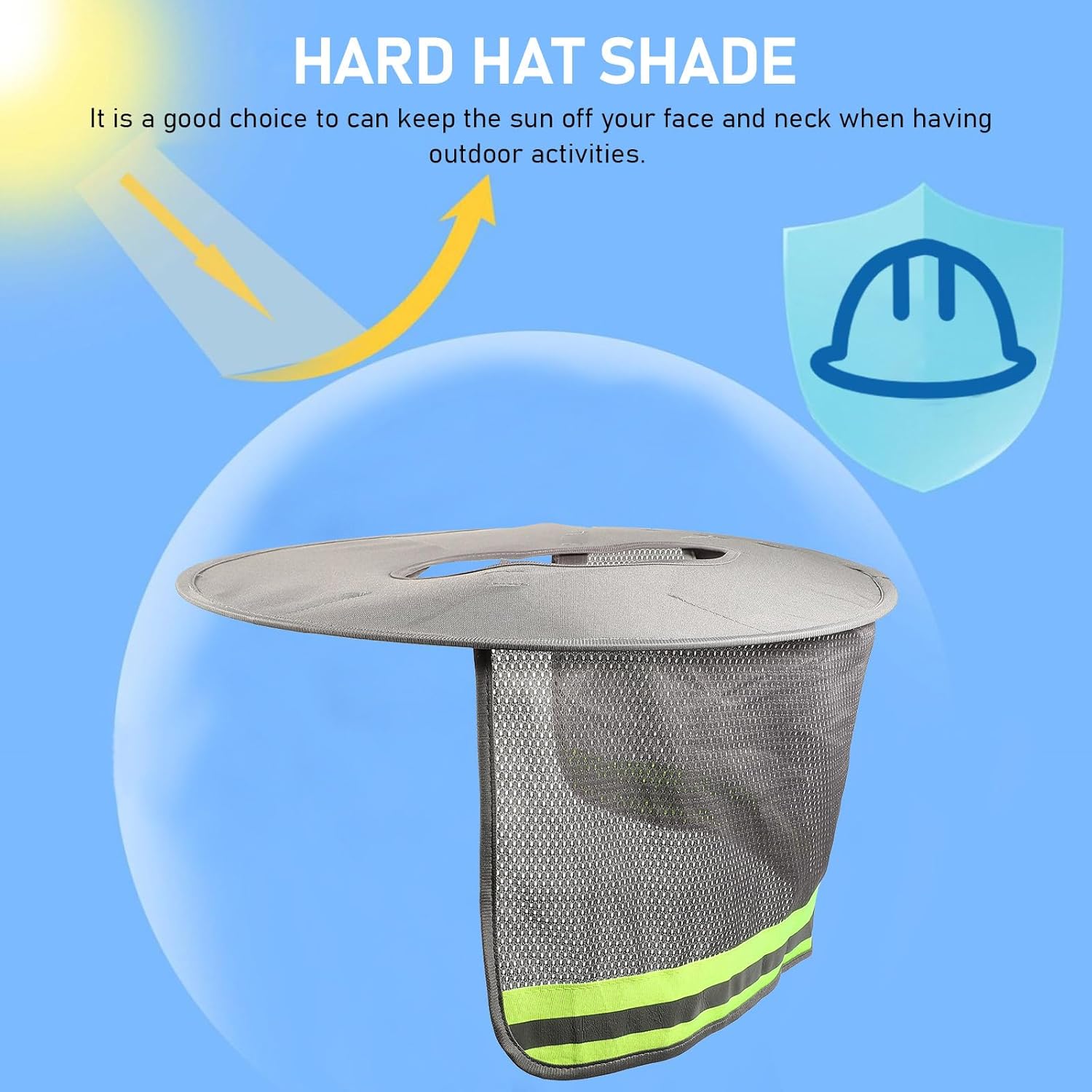 Hard Hat Accessories Reflective Hat Cover Polyester Goggles Man Sun Visor Safety Helmet Neck Visor