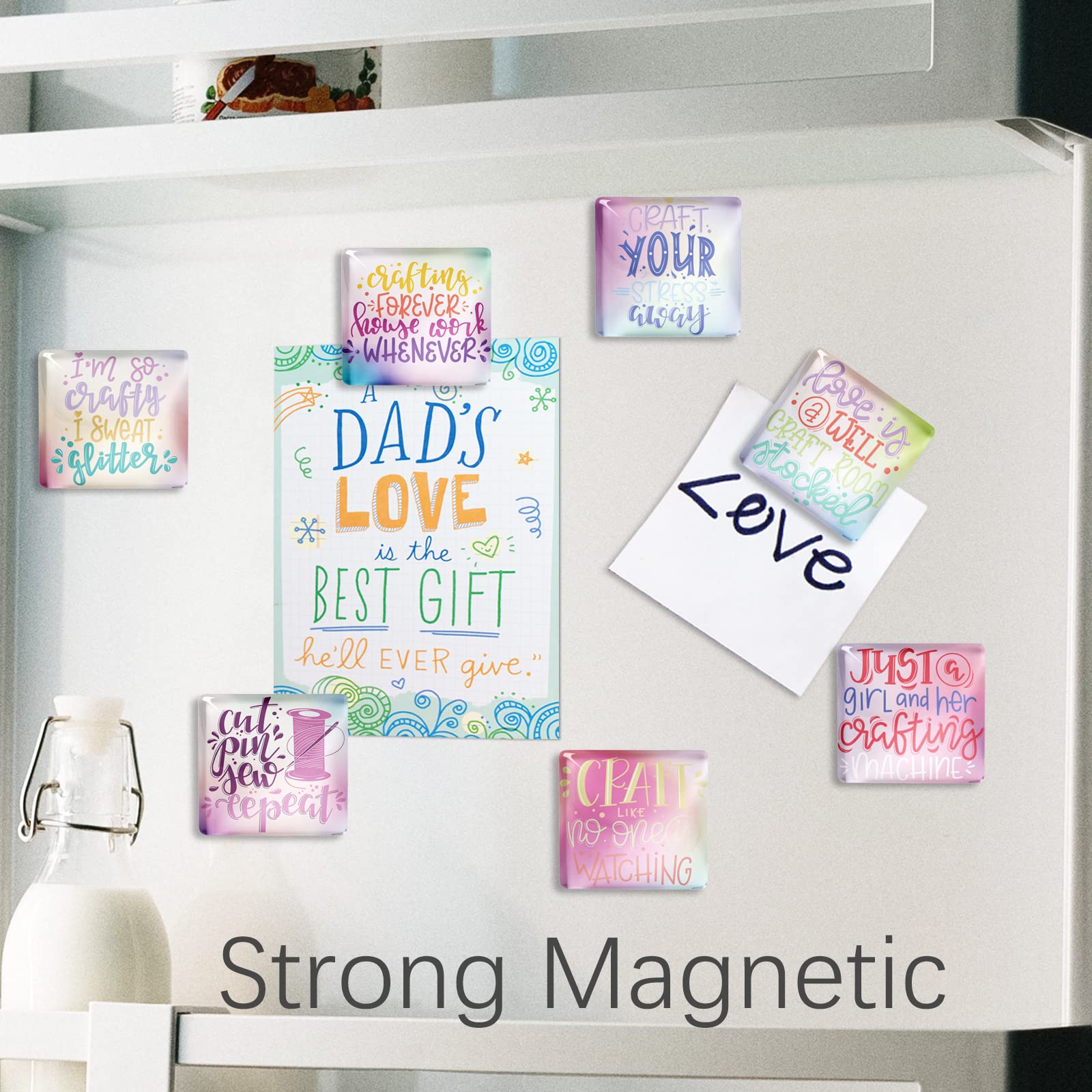 12 Calamite Da Frigorifero In Vetro Con Effetto Marmo – Adesive E Magnetiche – Decorazione Casa