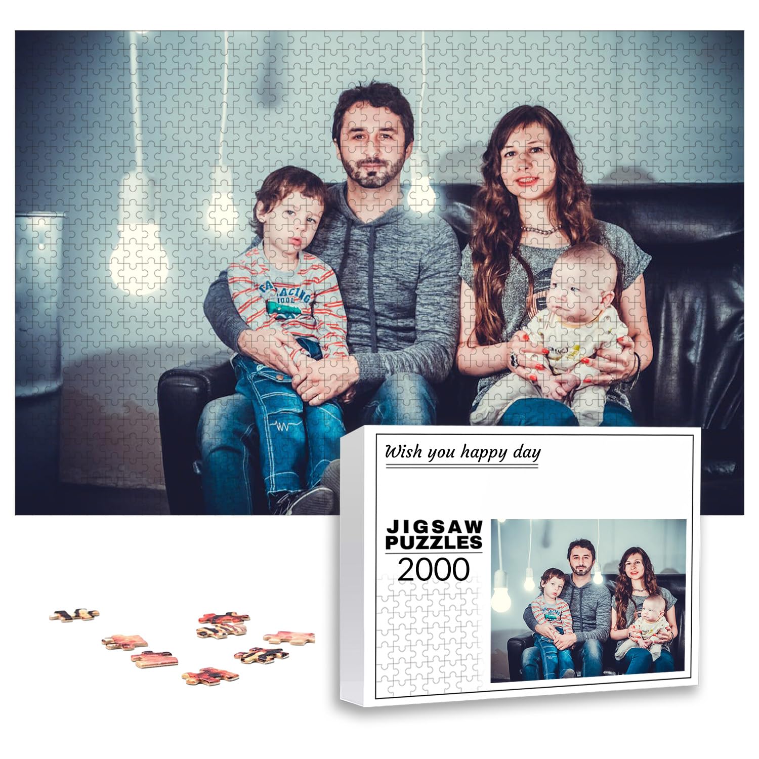 Puzzle Personnalisé Cadre Photo 35/70/120/200/300/500/1000/1500/2000/3000 Pièces Personnalisez Votre Image Cadeaux pour Adultes Famille Enfants Amis Anniversaire