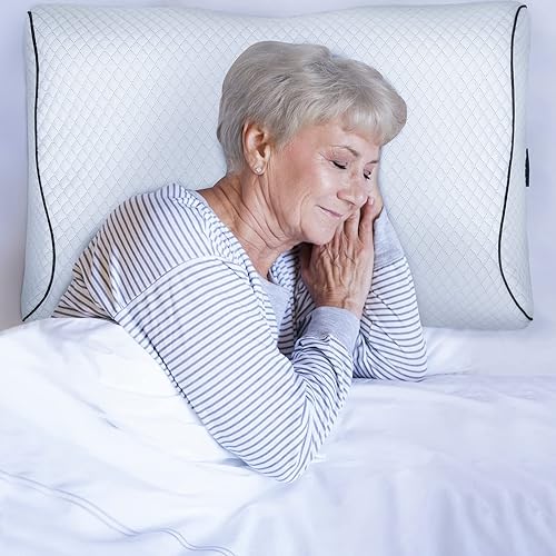 Miniatura 7 de Almohada de espuma viscoelástica de contorno cervical Almohada quiropráctica de soporte para el cuello, almohadas ergonómicas ortopédicas para