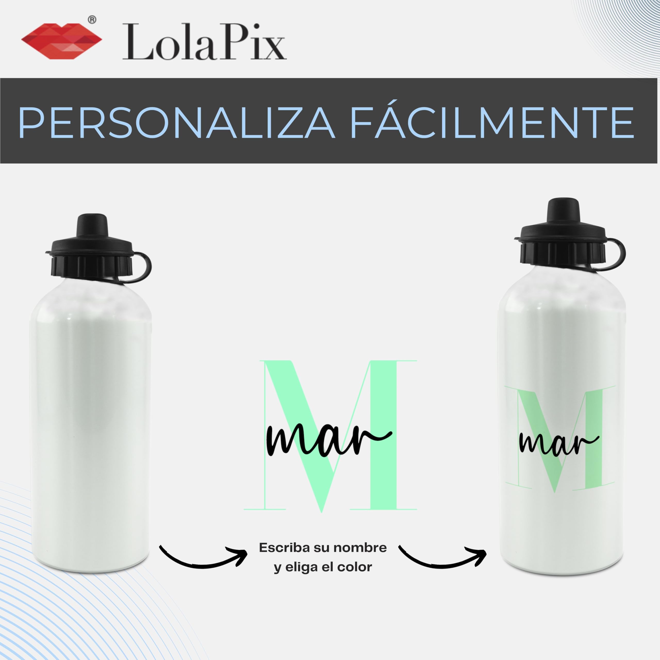Botella Personalizada Nombre. Botellas de Agua Personalizadas. Botella agua acero inoxidable personalizada Gimnasio. Regalo Personalizado Mujer Hombre. Regalo Dia de la Madre. Straw Stop 600ml