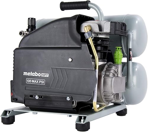 Miniatura 3 de Metabo HPT EC99SM - Compresor de aire de doble pila de lubricante de aceite de 4 galones (renovado)