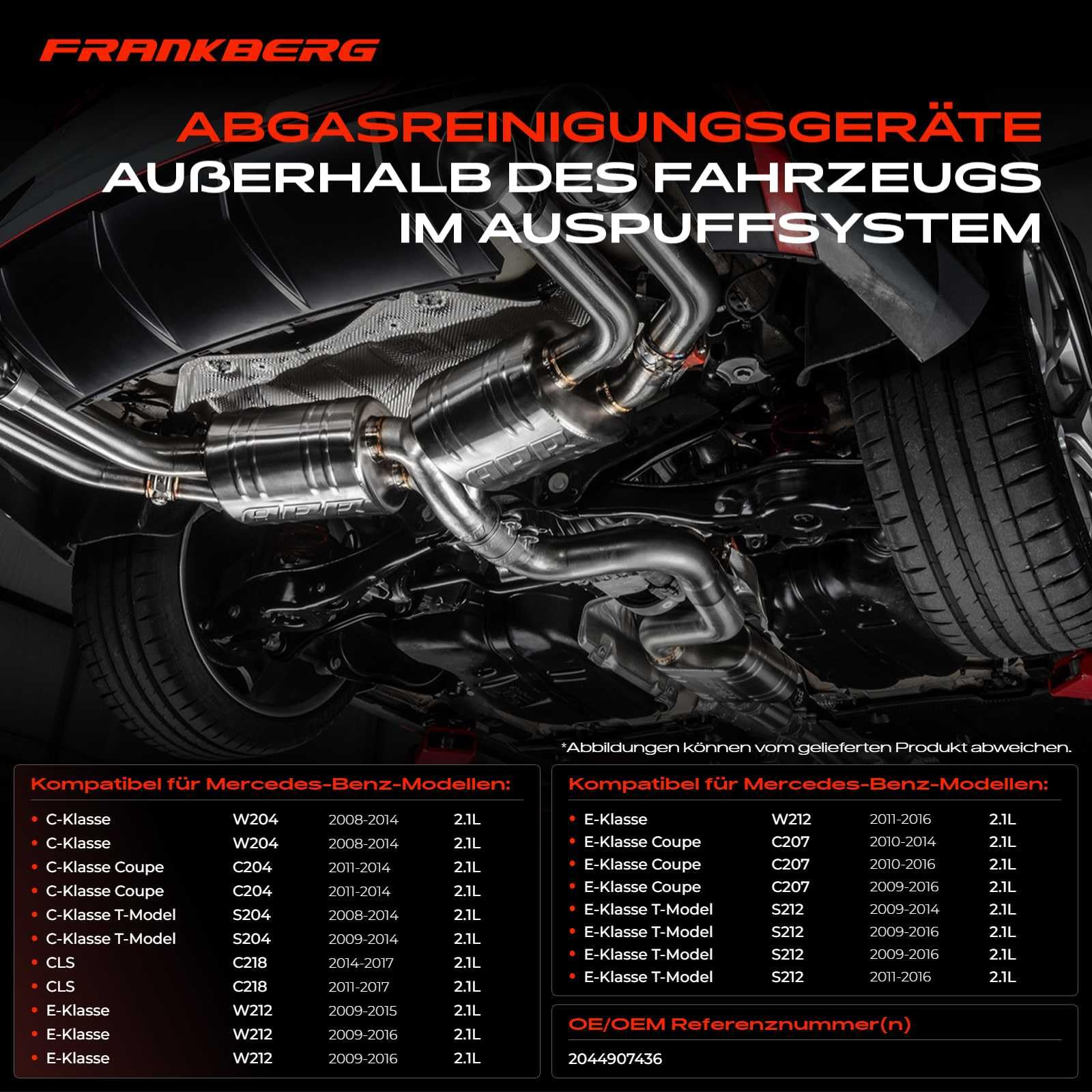Frankberg 1x Dieselpartikelfilter Kompatibel mit C-Klasse W204 C220 C250 2.1L CLS C218 CLS220 CLS250 2.1L E-Klasse W212 E220 E220 E250 E300 2.1L Replace# 2044907436