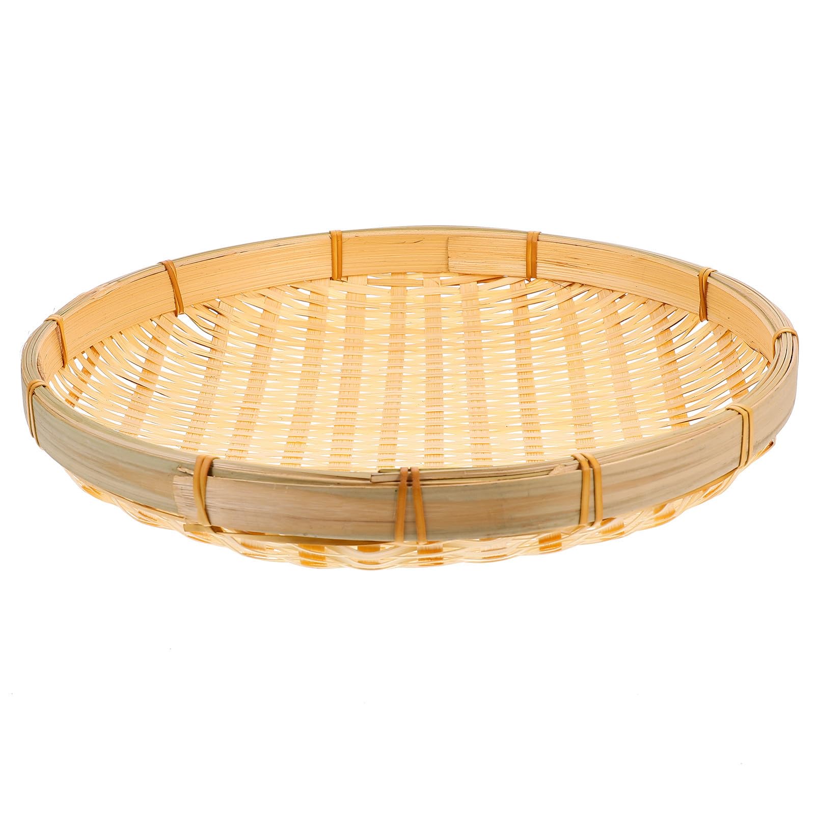 Garneck 竹製収納バスケット 竹編みキッチンオーガナイザー 家庭用ちりとり兼用 収納トレイ 食器とサーブウェア用 インテリア装飾向け 1個